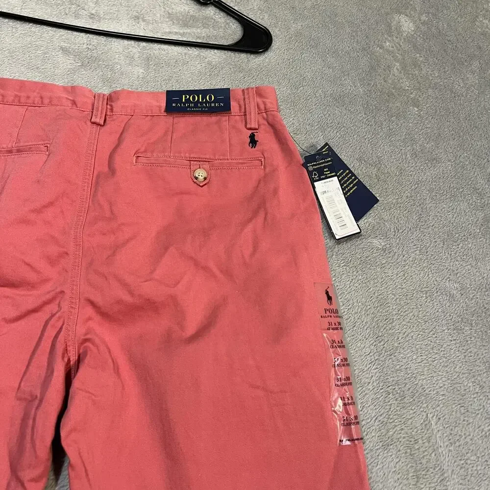 Polo Ralph Lauren Pants Mens 31x30 Red Polo Chino Classic Fit Twill Cotton